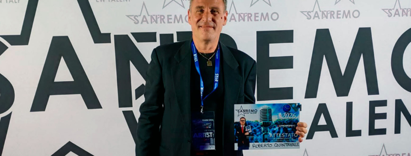 Roberto Quintavalle sul palco di Sanremo New Talent 2026